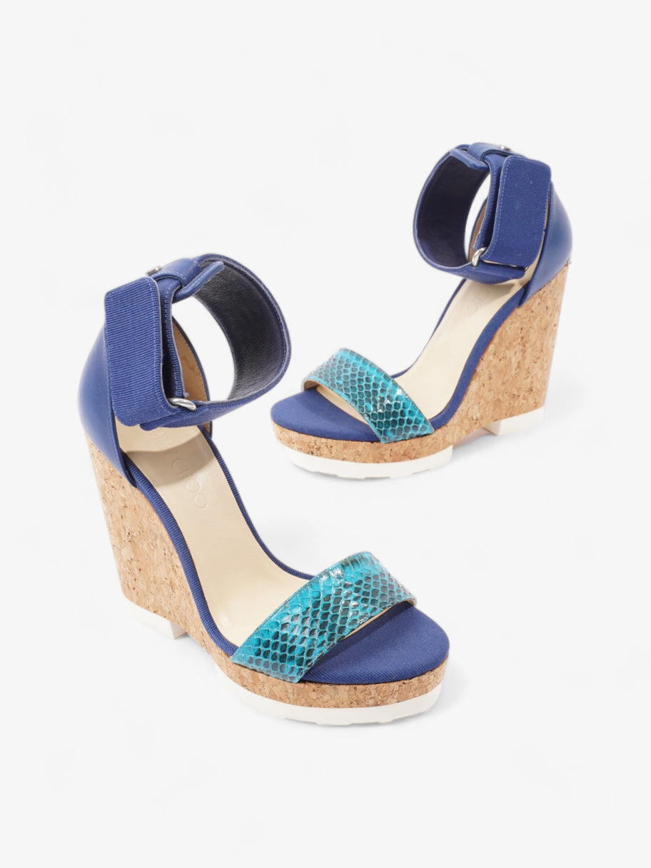 Neston Platform Wedge Sandals 120 Blue  Python EU 37 UK 4 Image 9