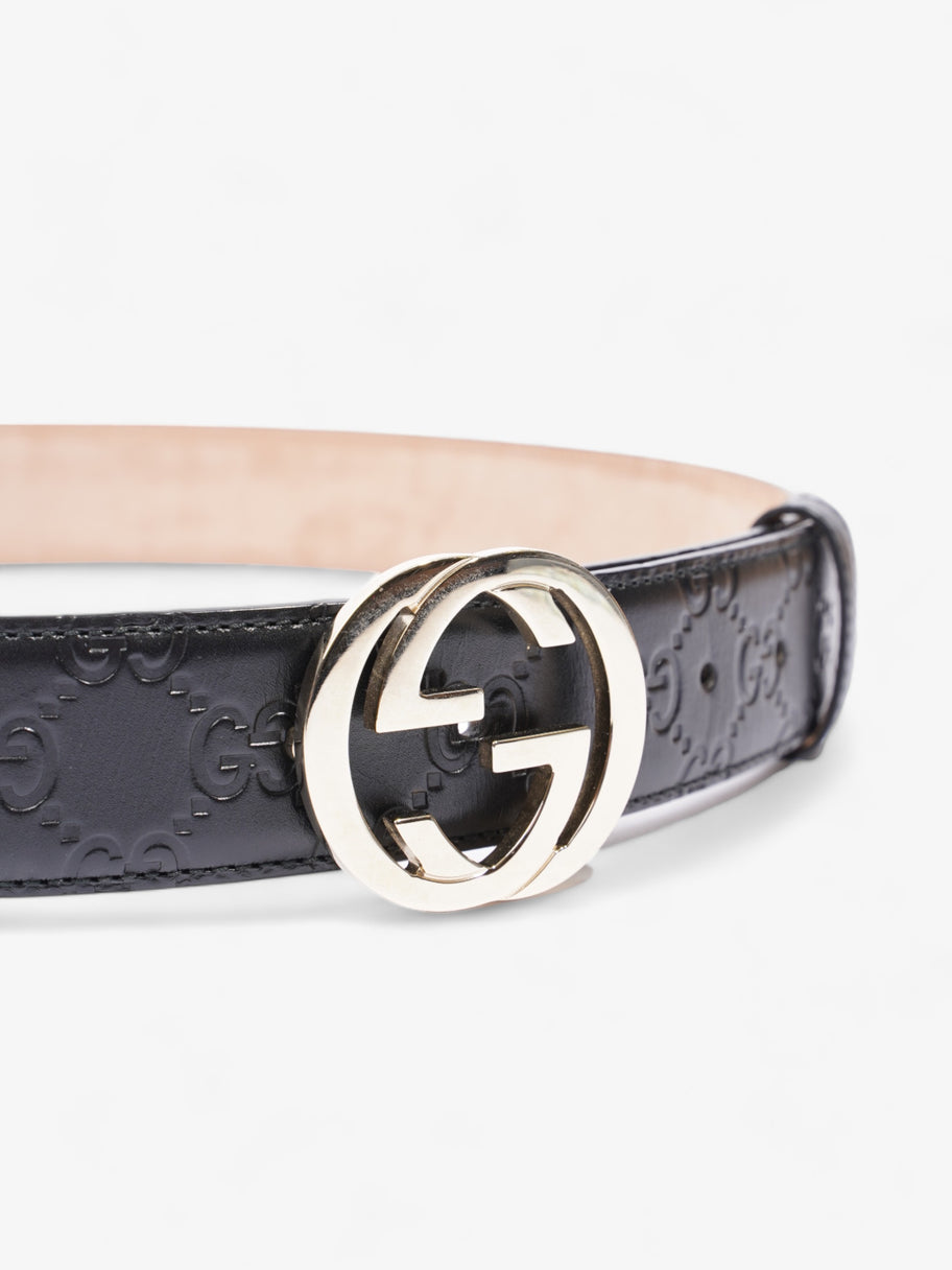 Gucci Interlocking G Belt Black GG Supreme Leather 90cm 36