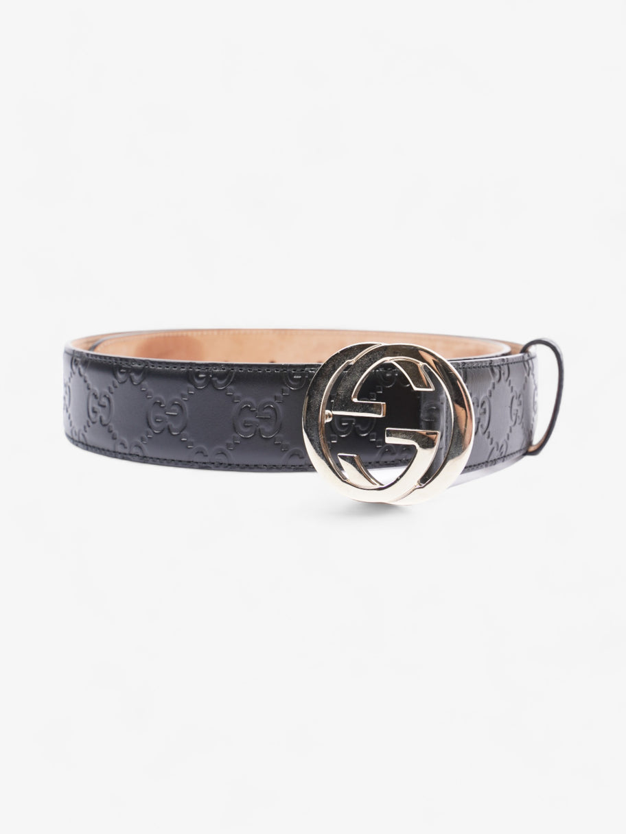 Gucci Interlocking G Belt Black GG Supreme Leather 90cm 36