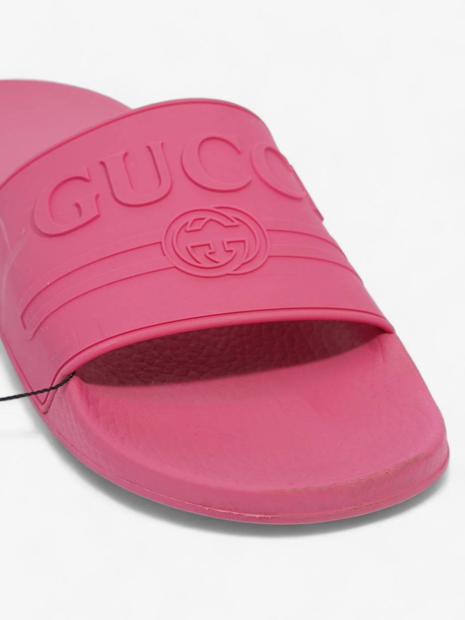 Gucci Logo Slider Fuschia Rubber EU 41 UK 8 Image 10