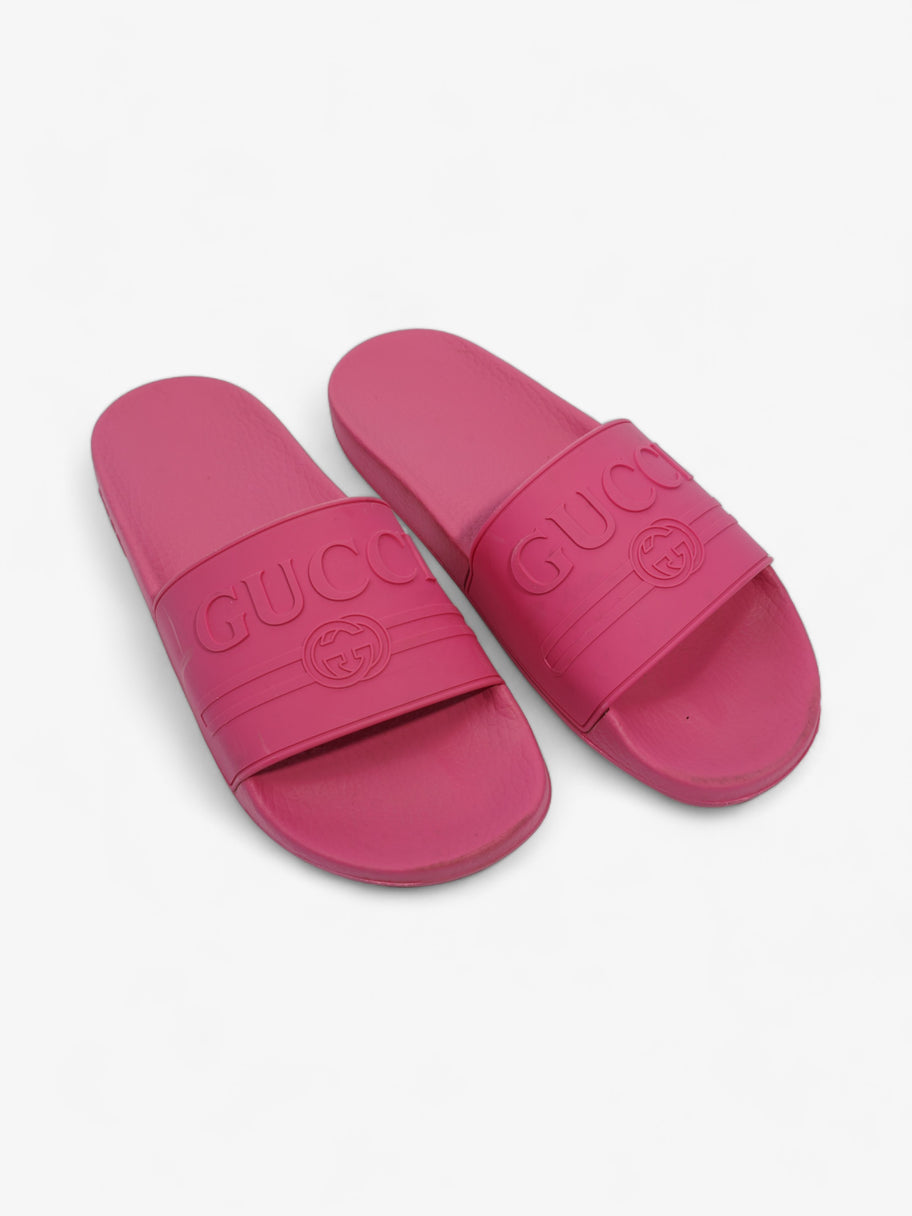 Gucci Logo Slider Fuschia Rubber EU 41 UK 8 Image 8