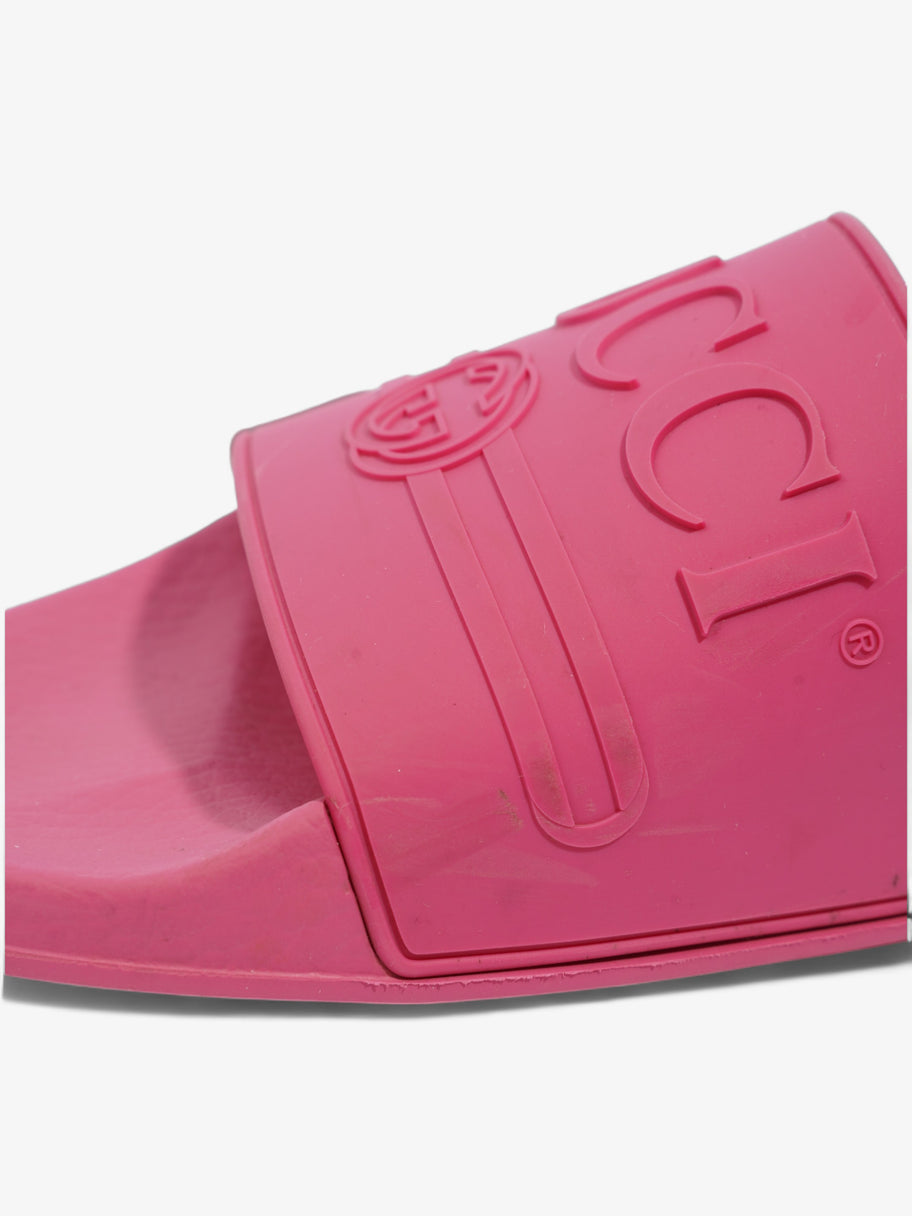 Gucci Logo Slider Fuschia Rubber EU 41 UK 8 Image 9