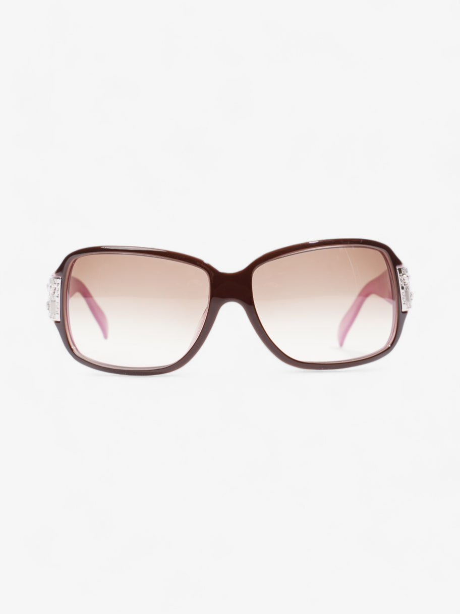 Versace Oversized Sunglasses Pink / Brown Acetate 120mm Image 1