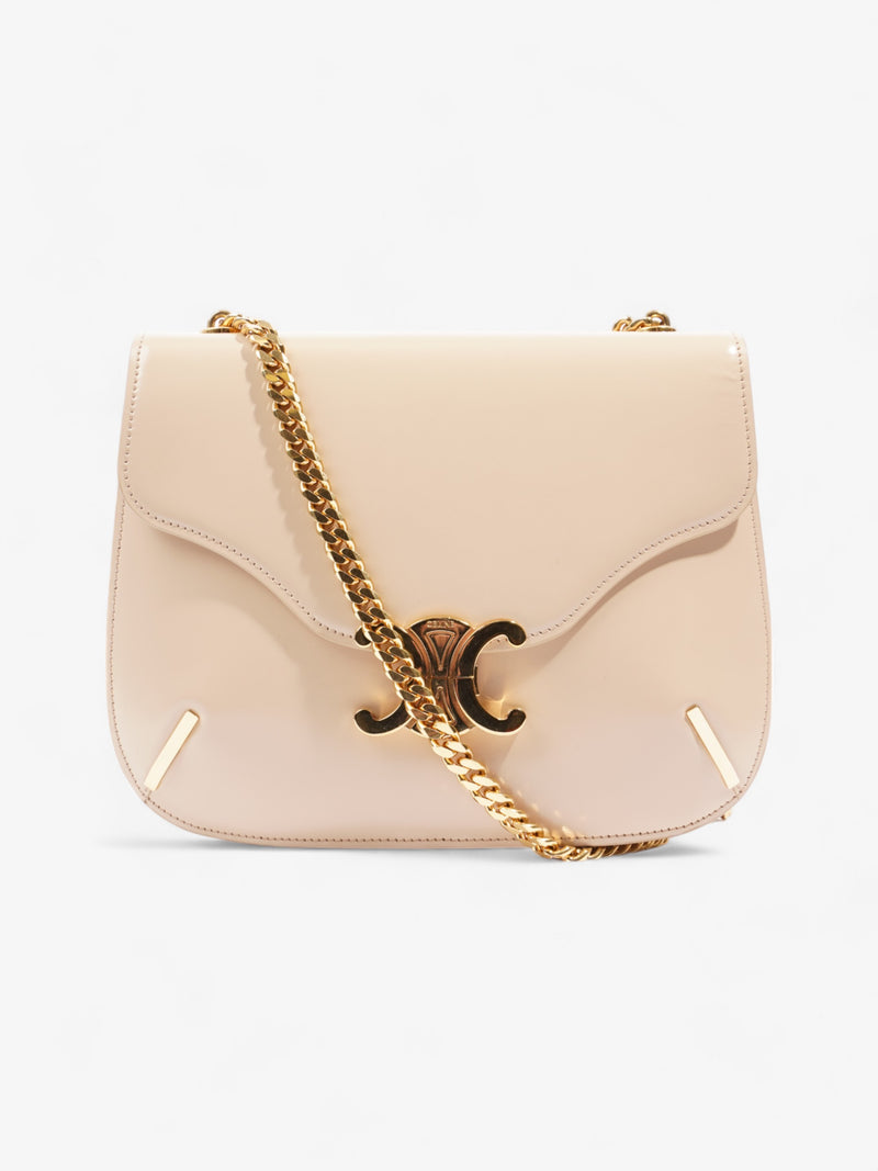  Celine Besace Triomphe Chain Beige Calfskin Leather