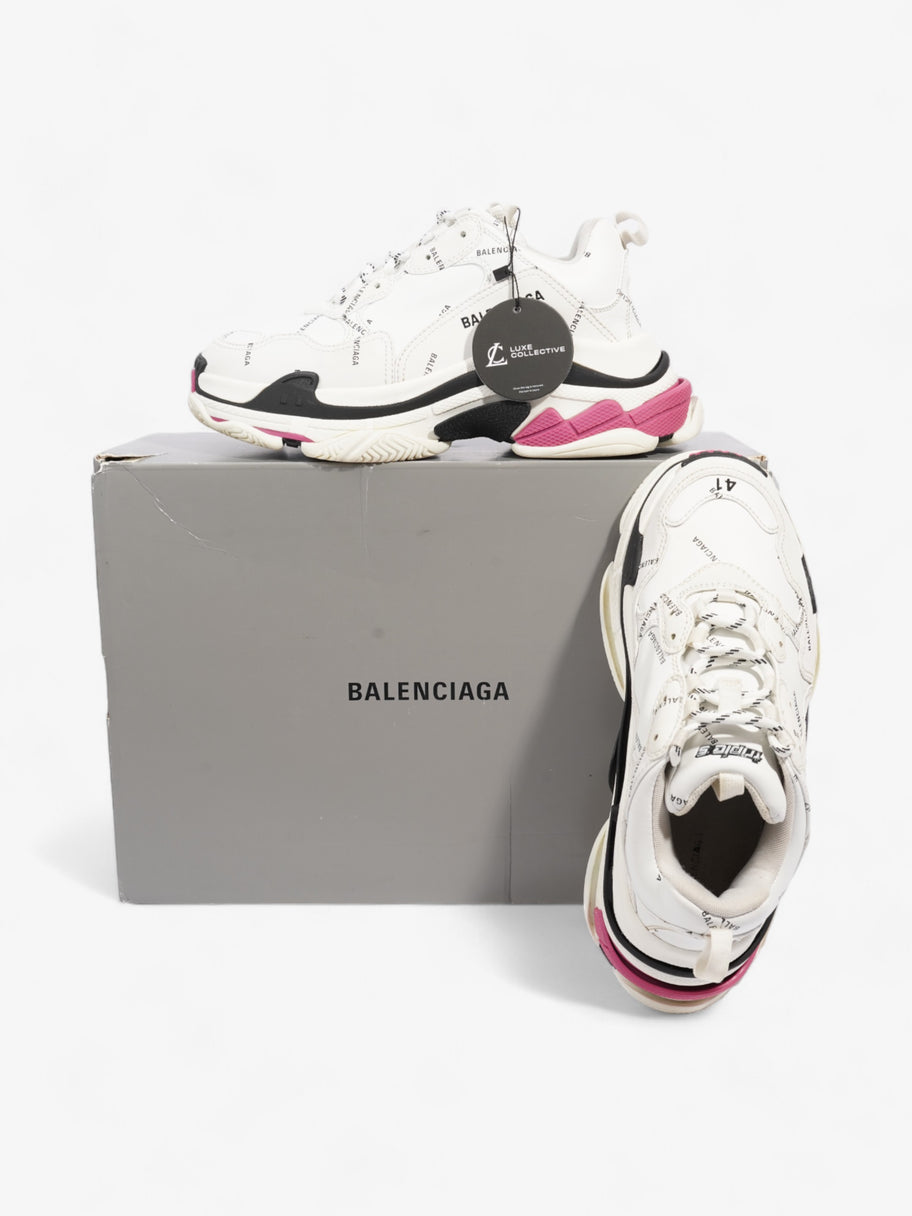 Balenciaga Triple S Graffiti  White / Black / Pink Leather EU 41 UK 7 Image 8