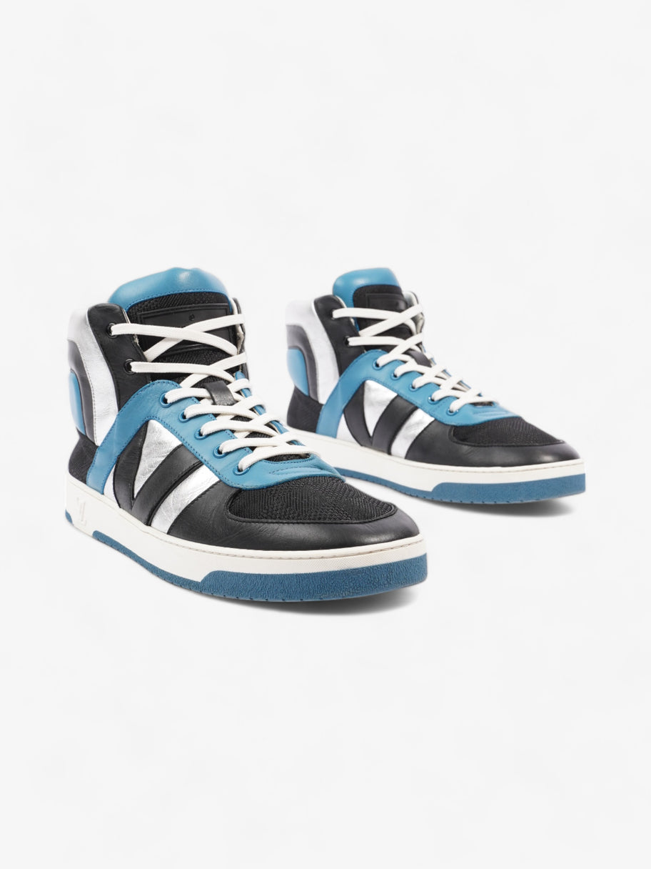 Louis Vuitton High Top Sneakers Black / Blue / Silver Leather EU 39.5 UK 6.5 Image 2