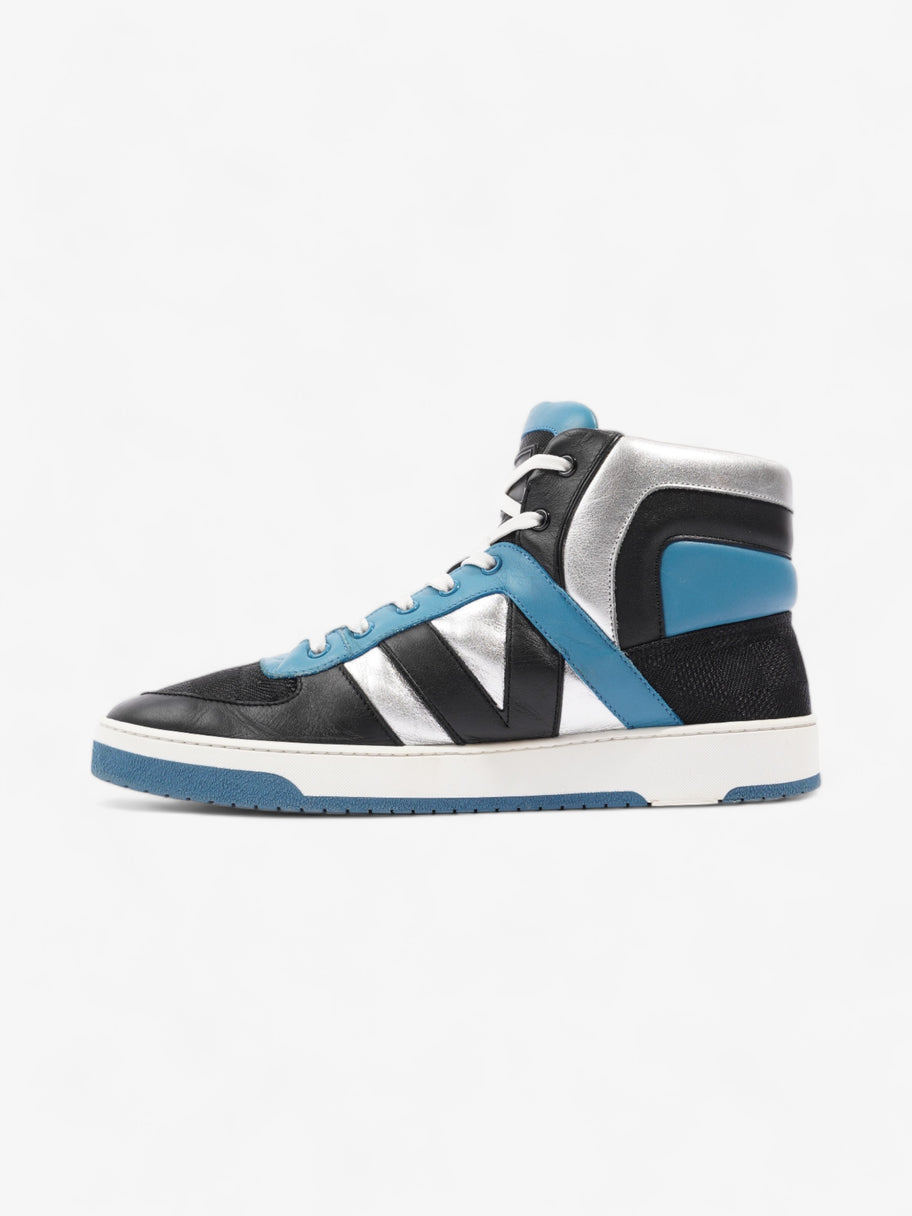 Louis Vuitton High Top Sneakers Black / Blue / Silver Leather EU 39.5 UK 6.5 Image 3