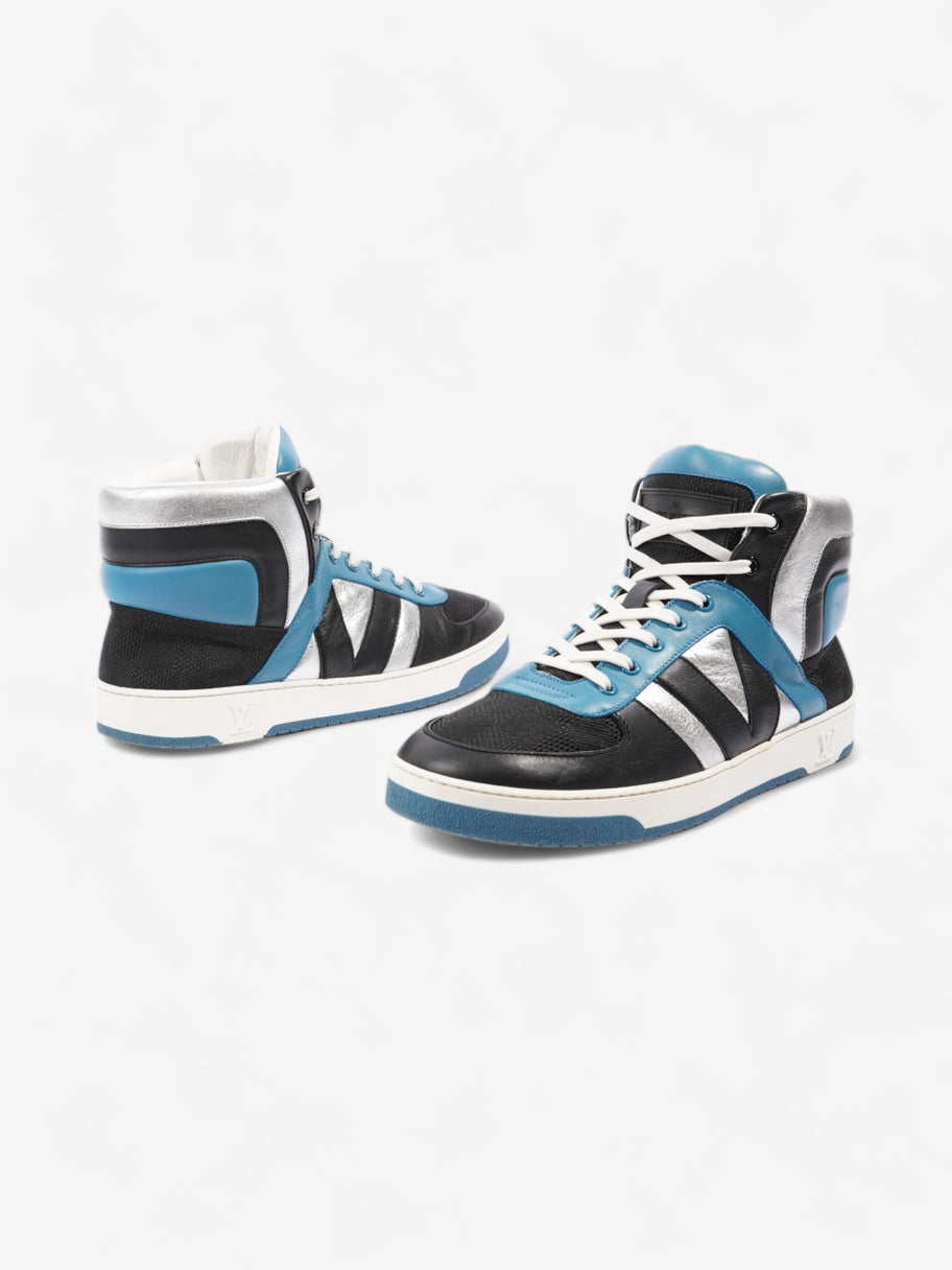 Louis Vuitton High Top Sneakers Black / Blue / Silver Leather EU 39.5 UK 6.5 Image 9