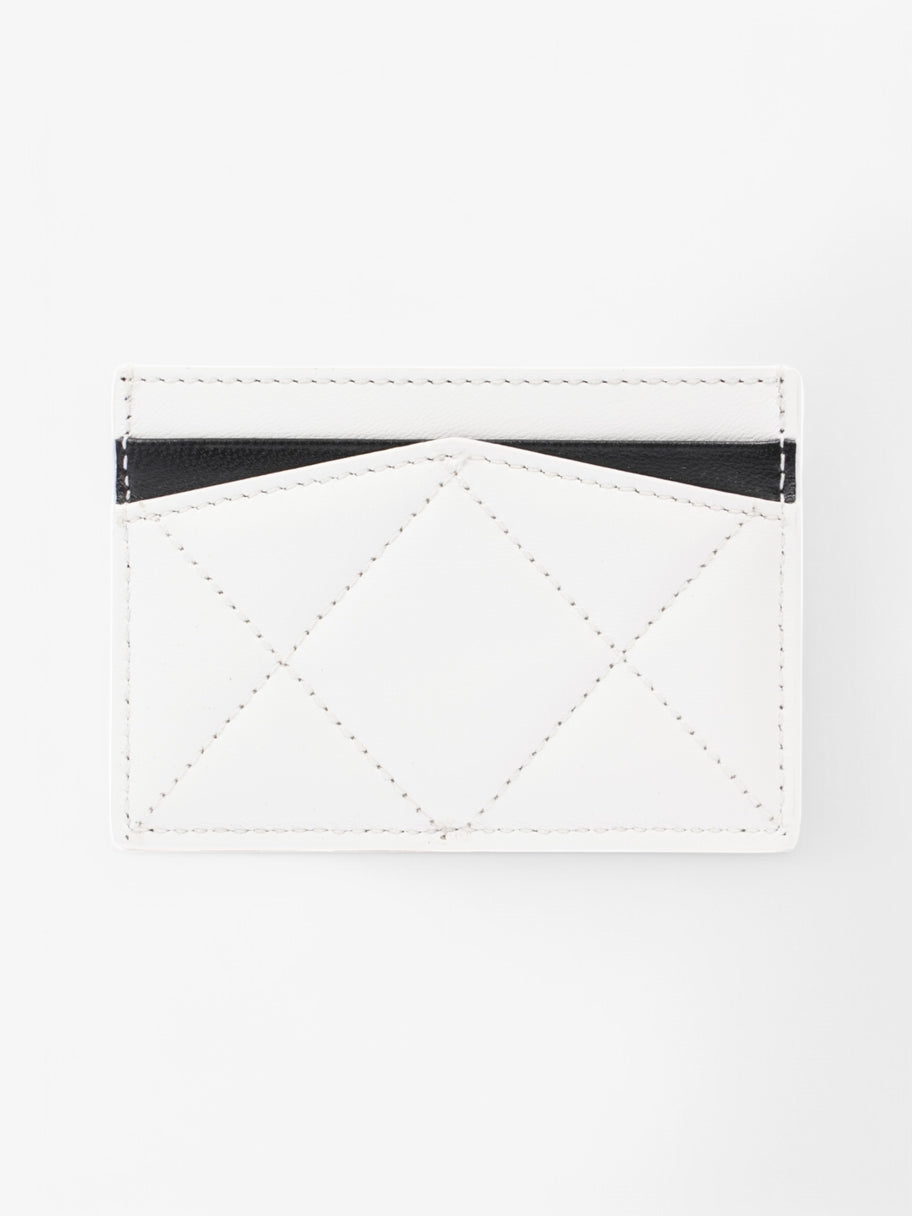 Alexander McQueen Skull Logo Cardholder White  / Black Leather Image 2