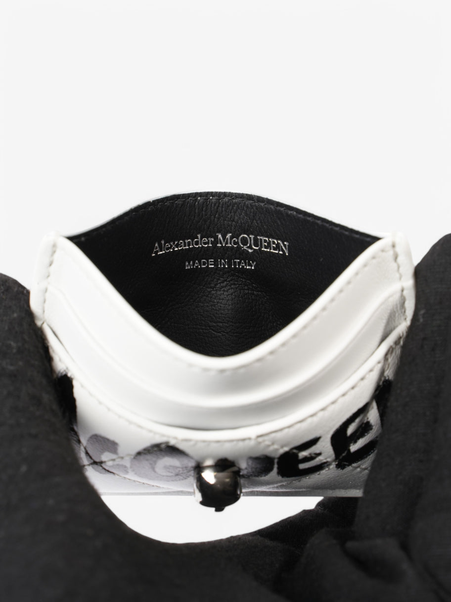 Alexander McQueen Skull Logo Cardholder White  / Black Leather Image 4