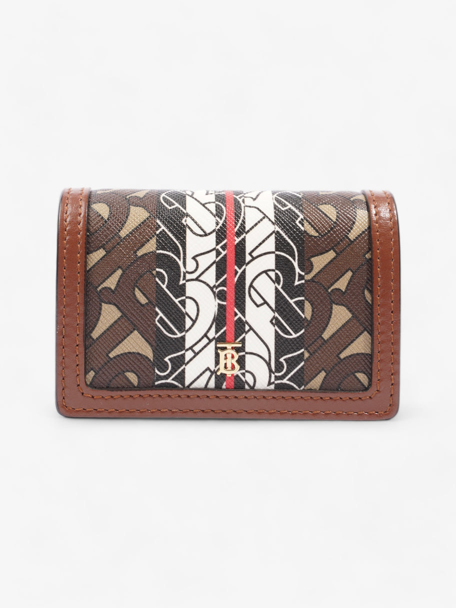 TB Mini Wallet Brown / Black / White Leather Image 1