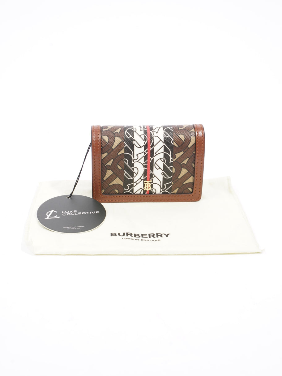 TB Mini Wallet Brown / Black / White Leather Image 7