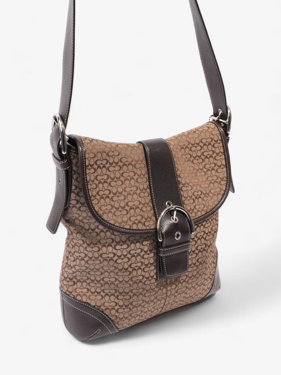 Coach Monogram Flap Crossbody Brown Canvas Image 7