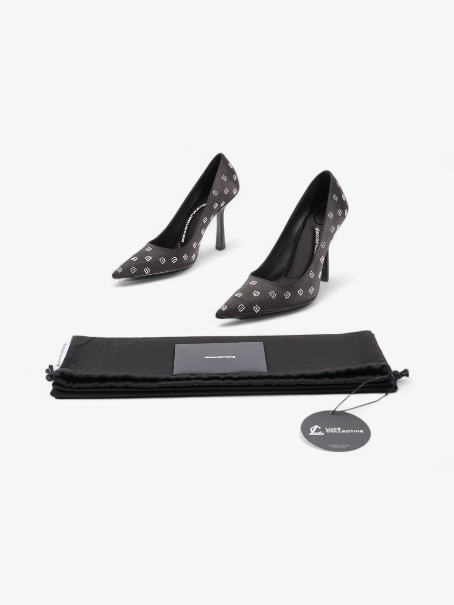 Alexander Wang Delphine 105 Pump 100mm Black / Silver Embellished Satin EU 36 UK 3 Image 10