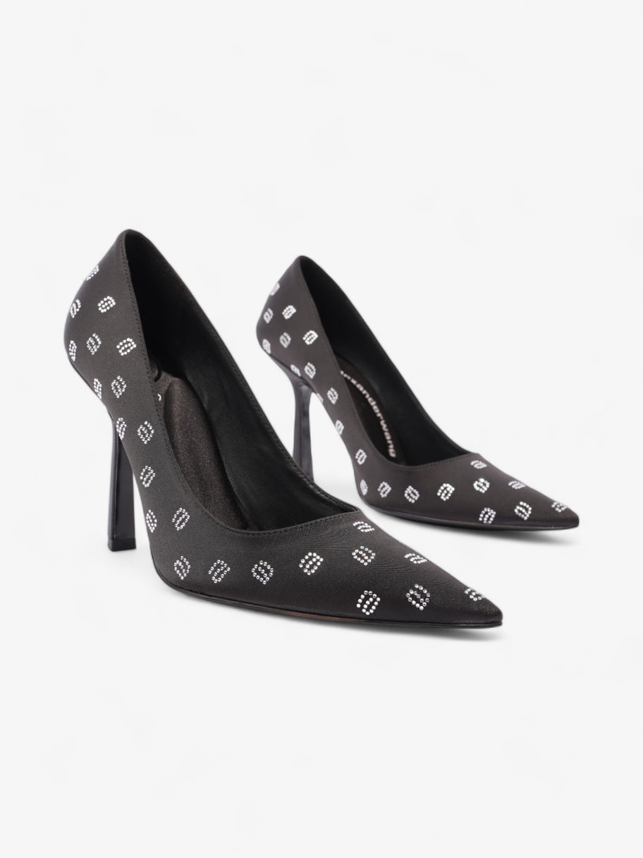 Alexander Wang Delphine 105 Pump 100mm Black / Silver Embellished Satin EU 36 UK 3 Image 2