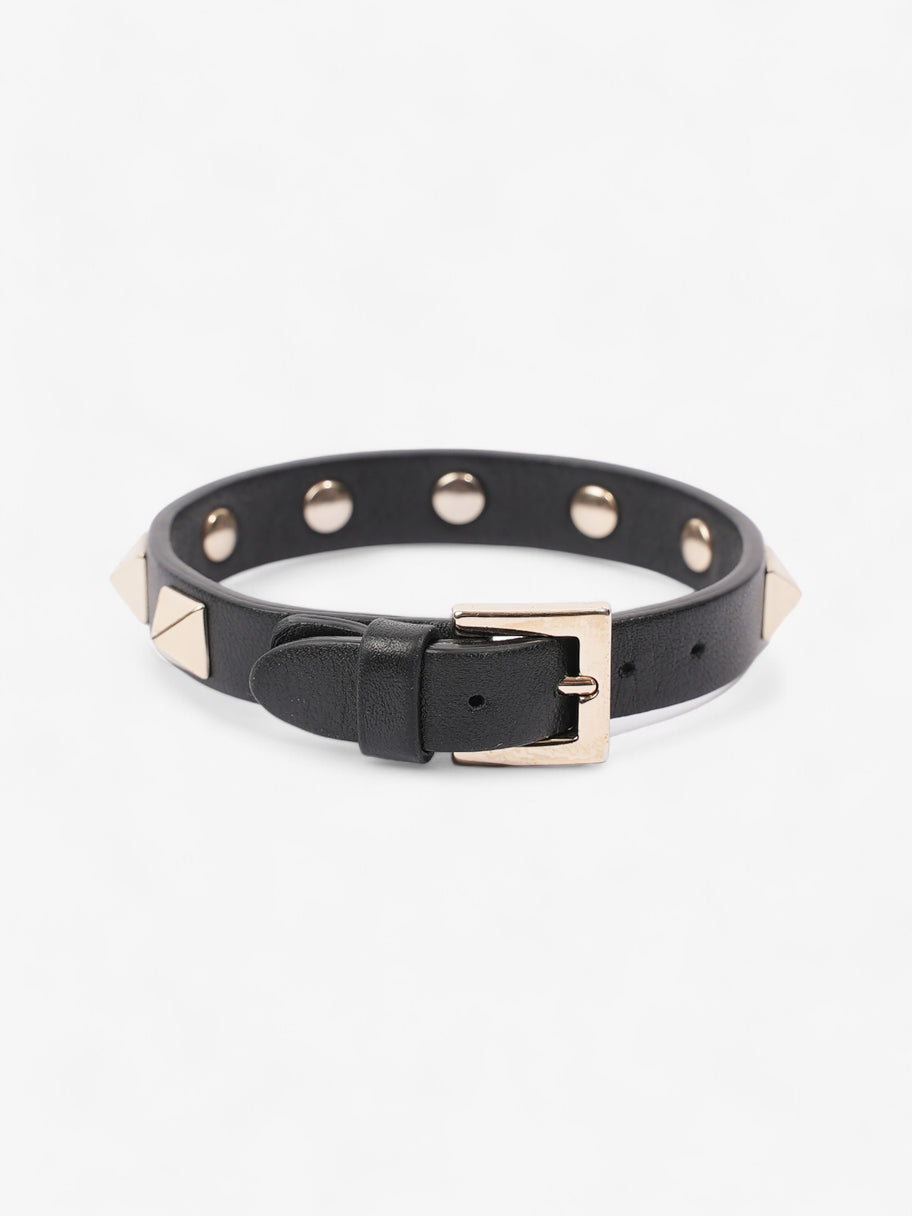 Valentino Rockstud Bracelet Black / Gold Leather Image 2