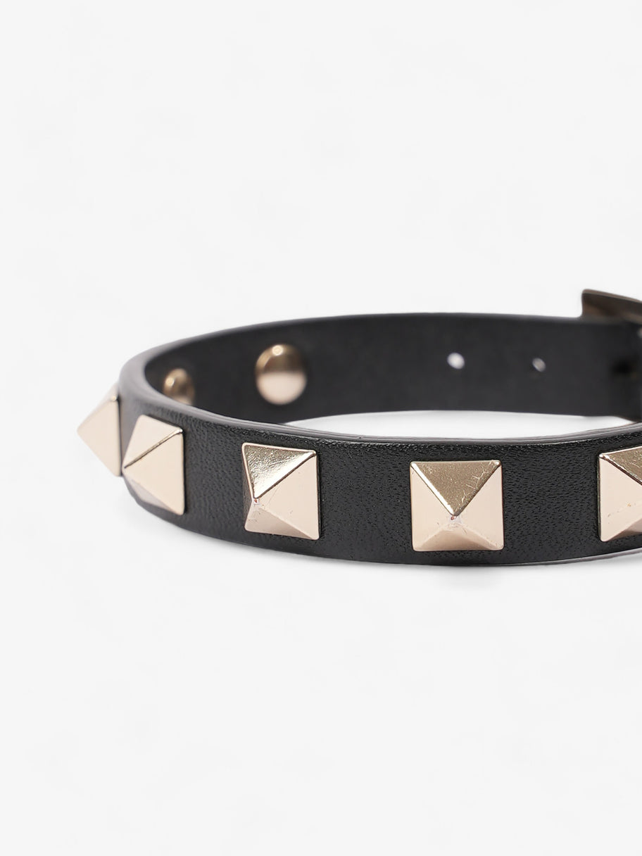 Valentino Rockstud Bracelet Black / Gold Leather Image 3