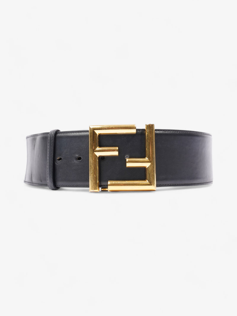  Fendi FF-Motif Wide Belt Black / Gold Leather 85cm / 34