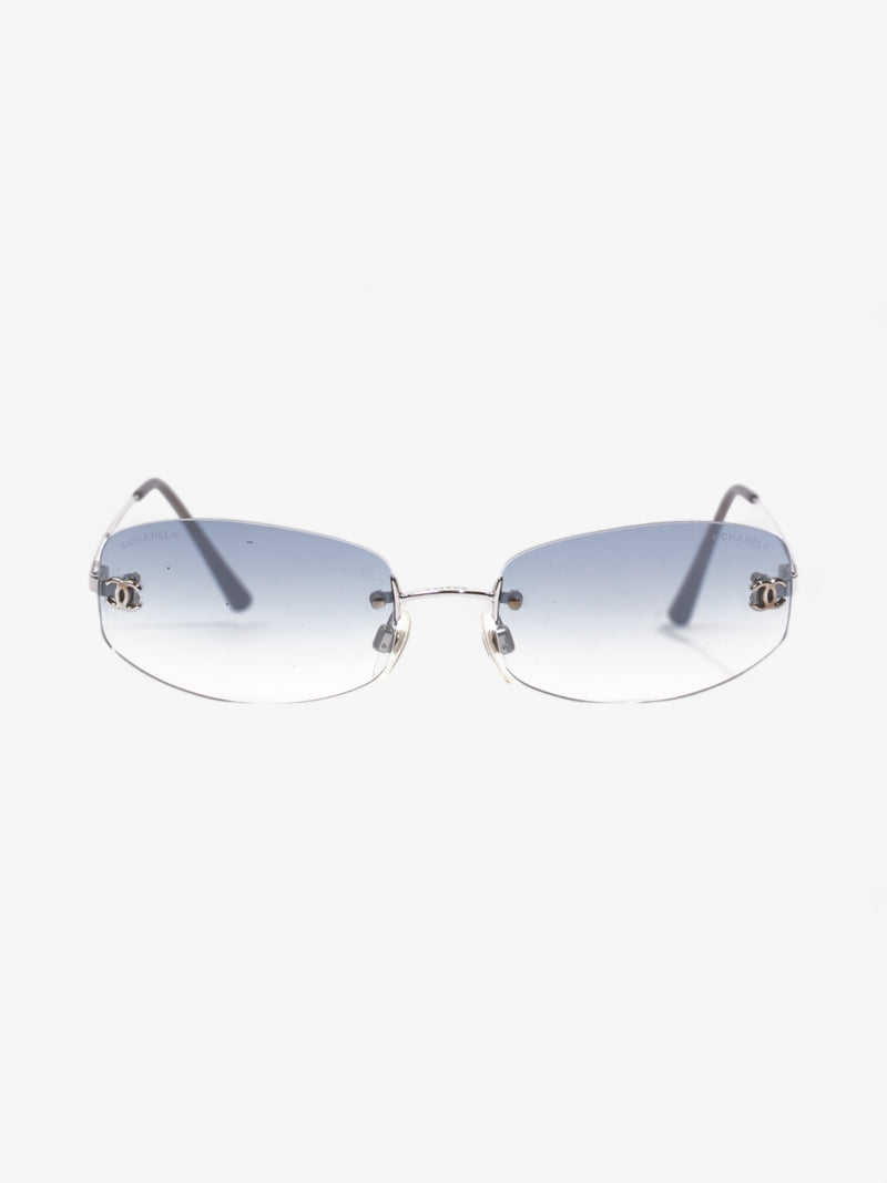  Chanel Transparent Classic Sunglasses Silver Acetate 130mm