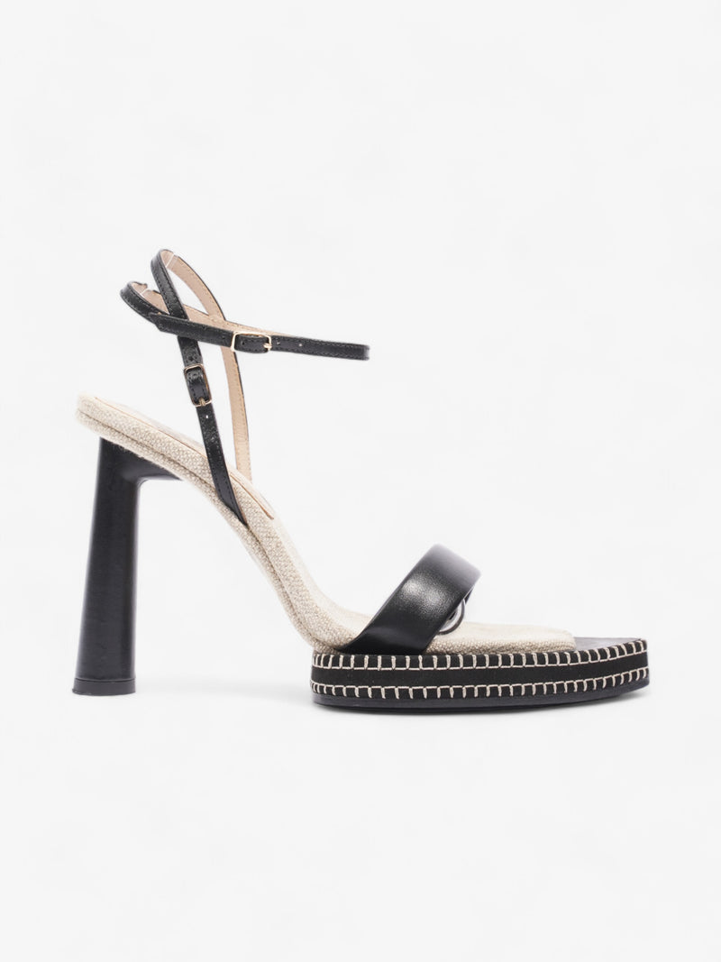  Jacquemus Les Sandales Novio 100mm Black / Natural Leather EU 36 UK 3