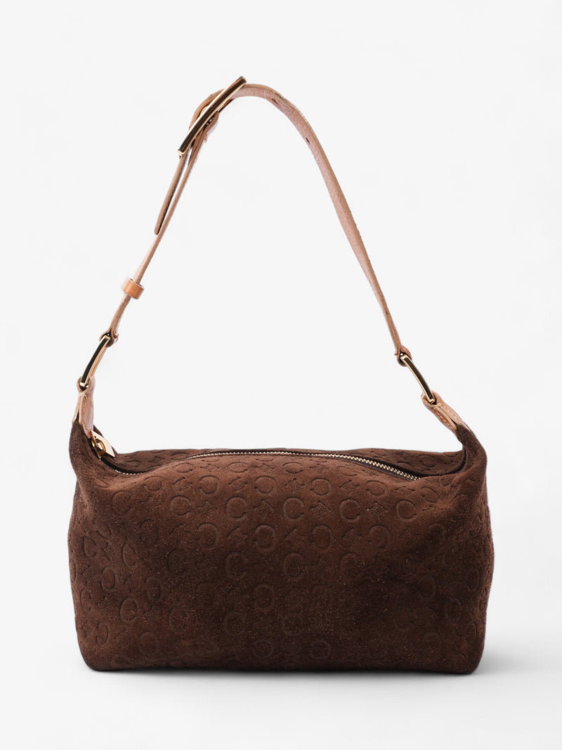  Celine Vintage Macadam Brown  Suede