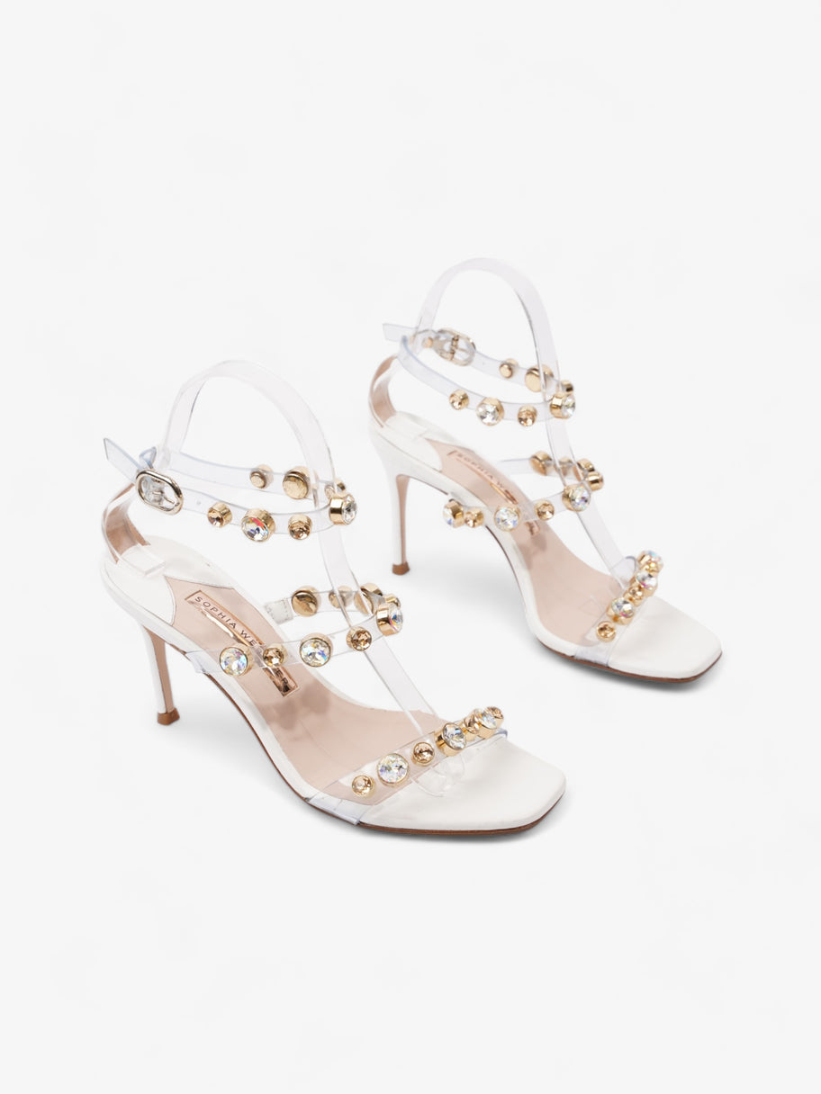 Sophia Webster Rosalind Gem Sandals White / Gold PVC EU 37 UK 4 Image 2