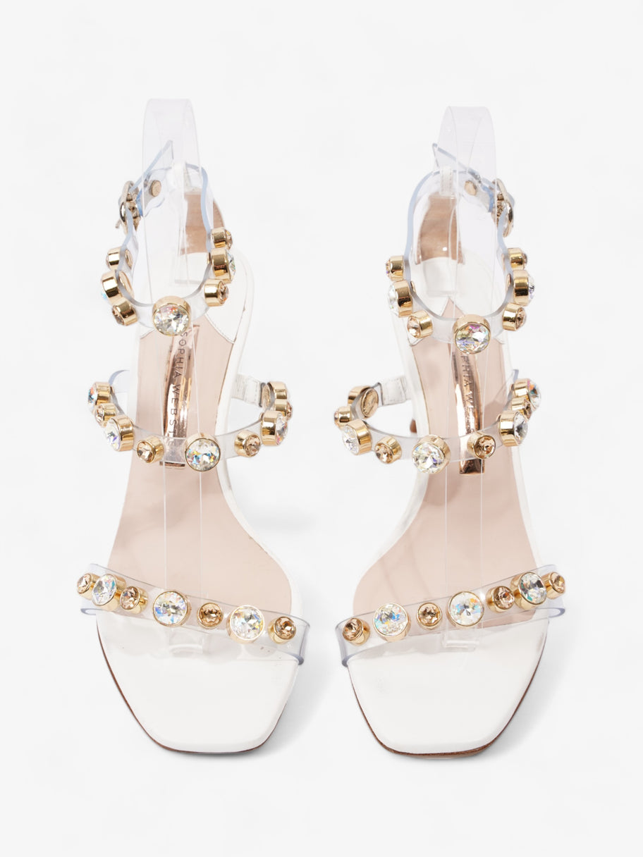 Sophia Webster Rosalind Gem Sandals White / Gold PVC EU 37 UK 4 Image 8