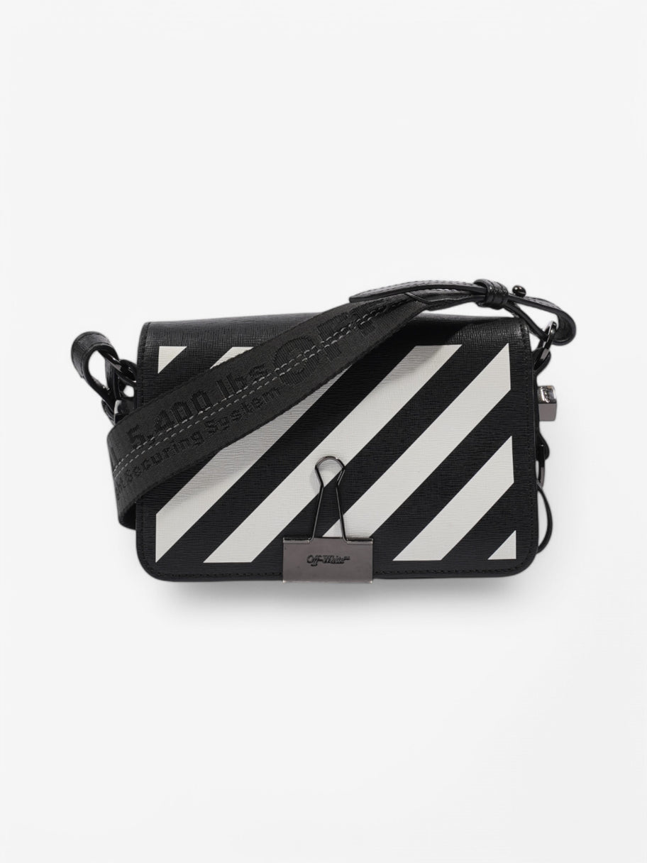 Off White Diagonal Flap Bag Black / White Leather Mini Image 1