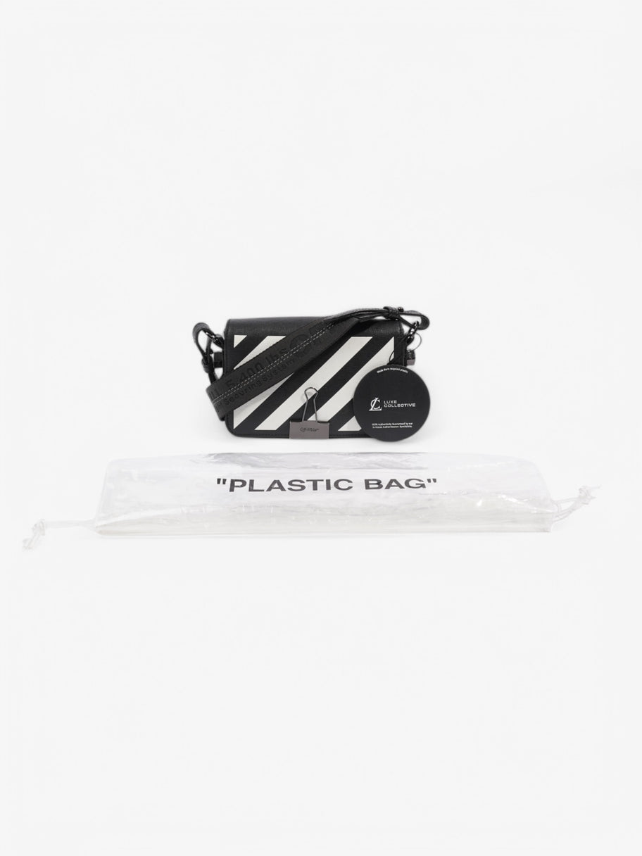 Off White Diagonal Flap Bag Black / White Leather Mini Image 9