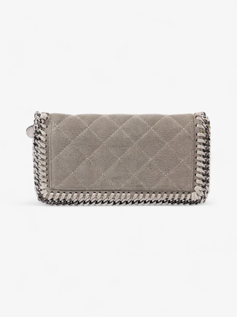  Stella McCartney Falabella Zip-Around Padded Continental Wallet Grey Fabric