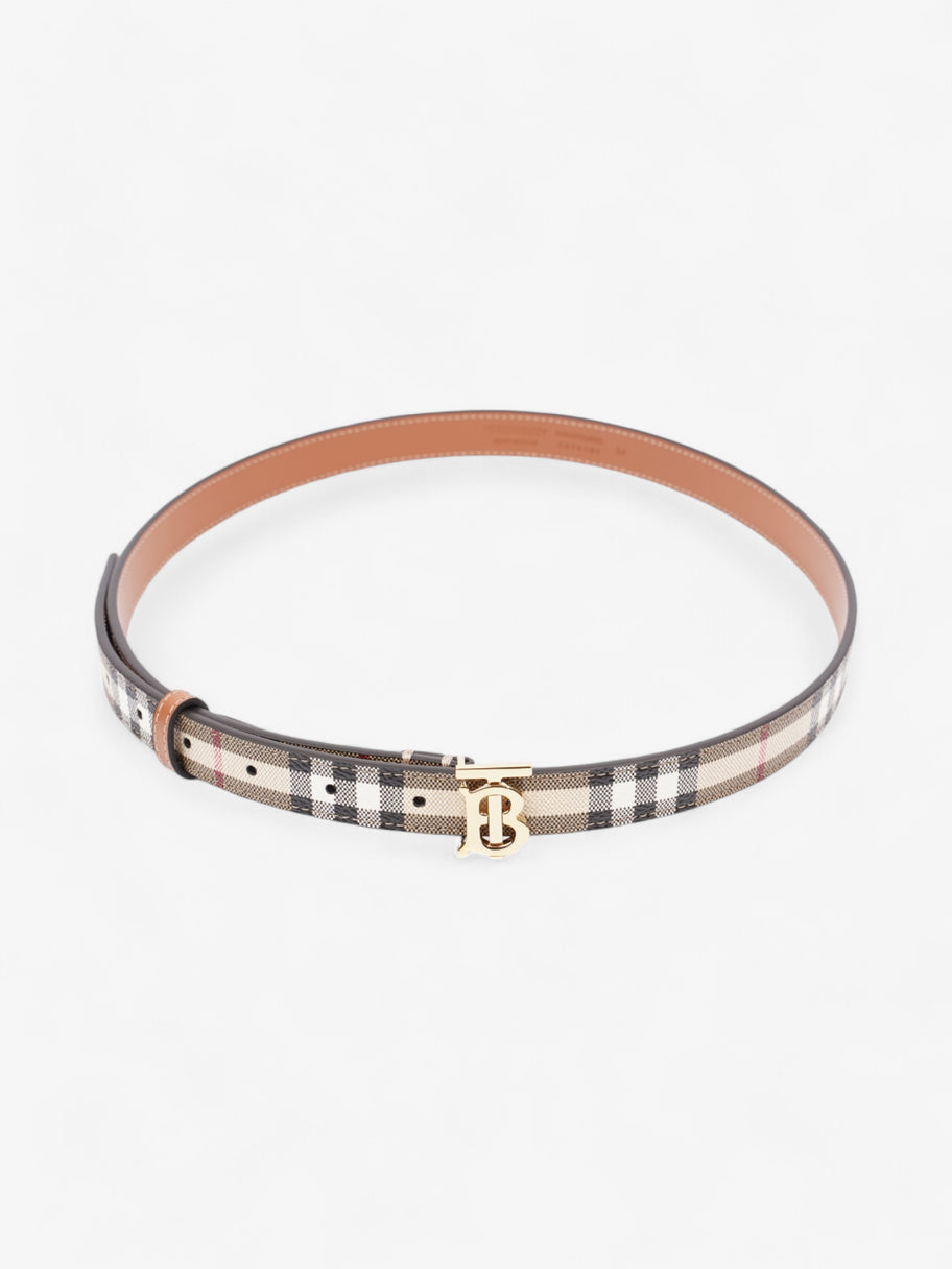 Burberry TB Belt Vintage Check / Gold Canvas Medium - 101cm Image 2