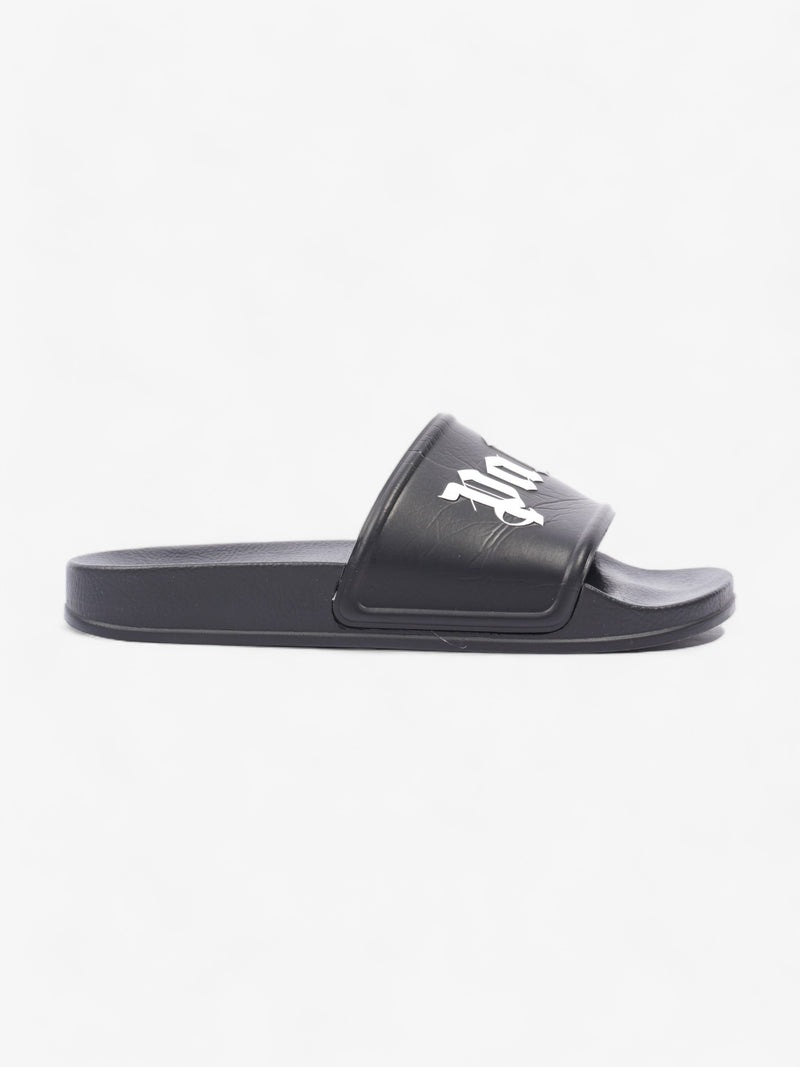  Palm Angels Pool Slides Black / White Logo Rubber EU 38 UK 5