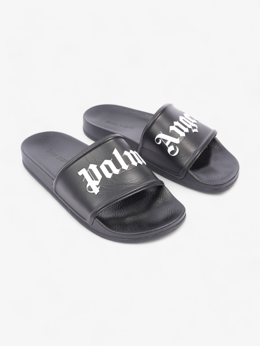 Palm Angels Pool Slides Black / White Logo Rubber EU 38 UK 5 Image 2