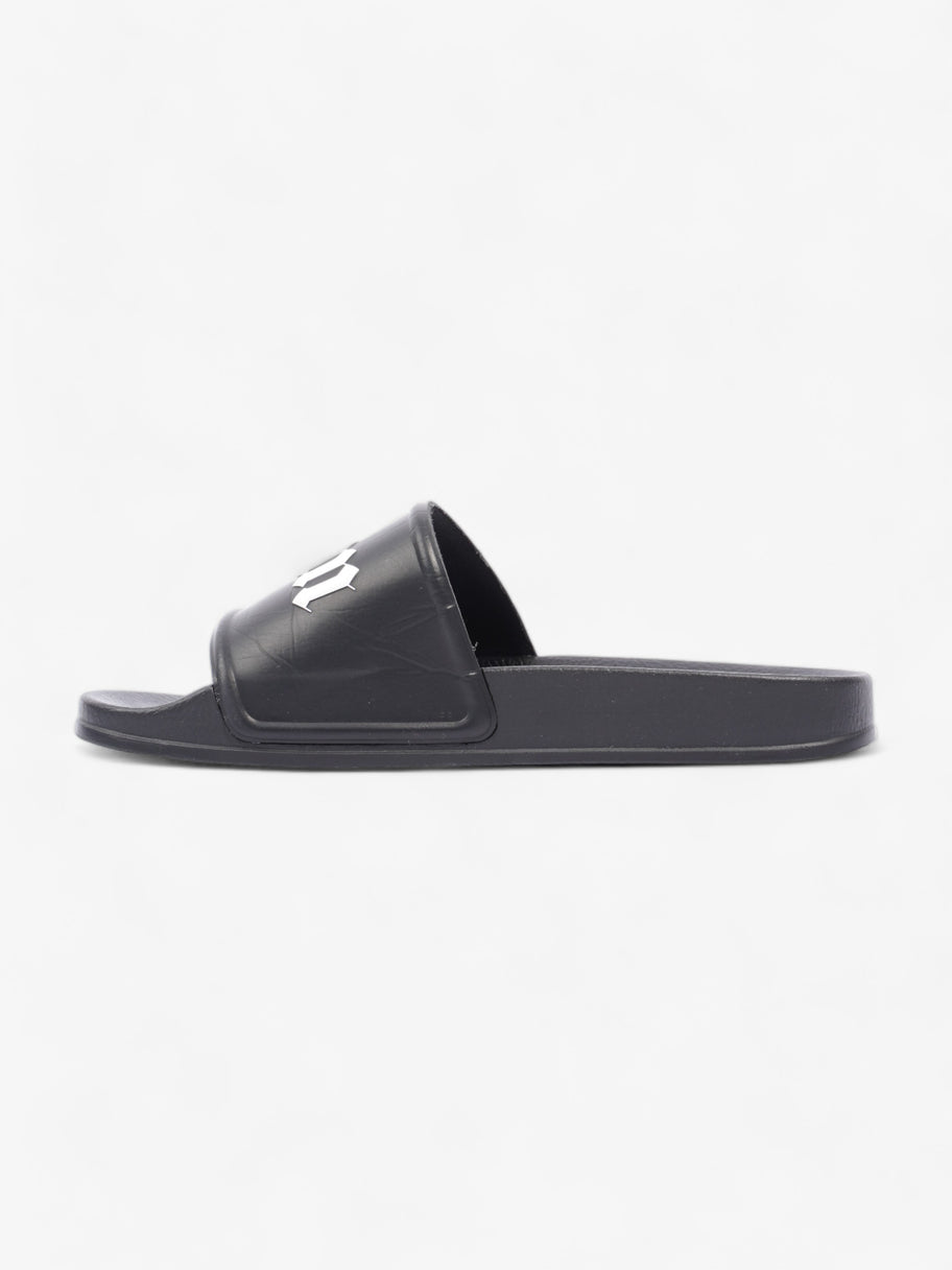 Palm Angels Pool Slides Black / White Logo Rubber EU 38 UK 5 Image 3