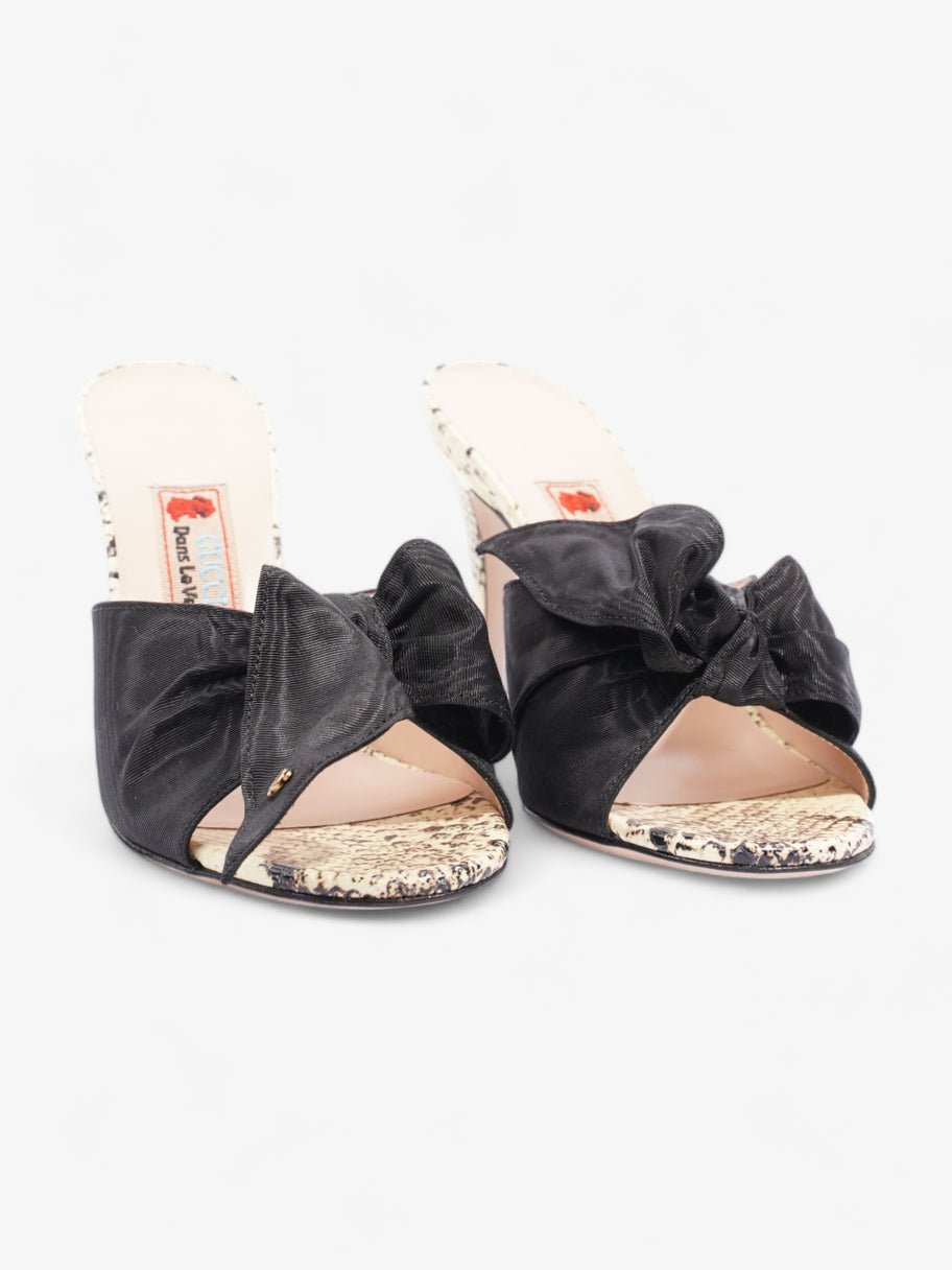 Agata Snakeskin Effect Mules 85mm Black Leather EU 37 UK 4 Image 2