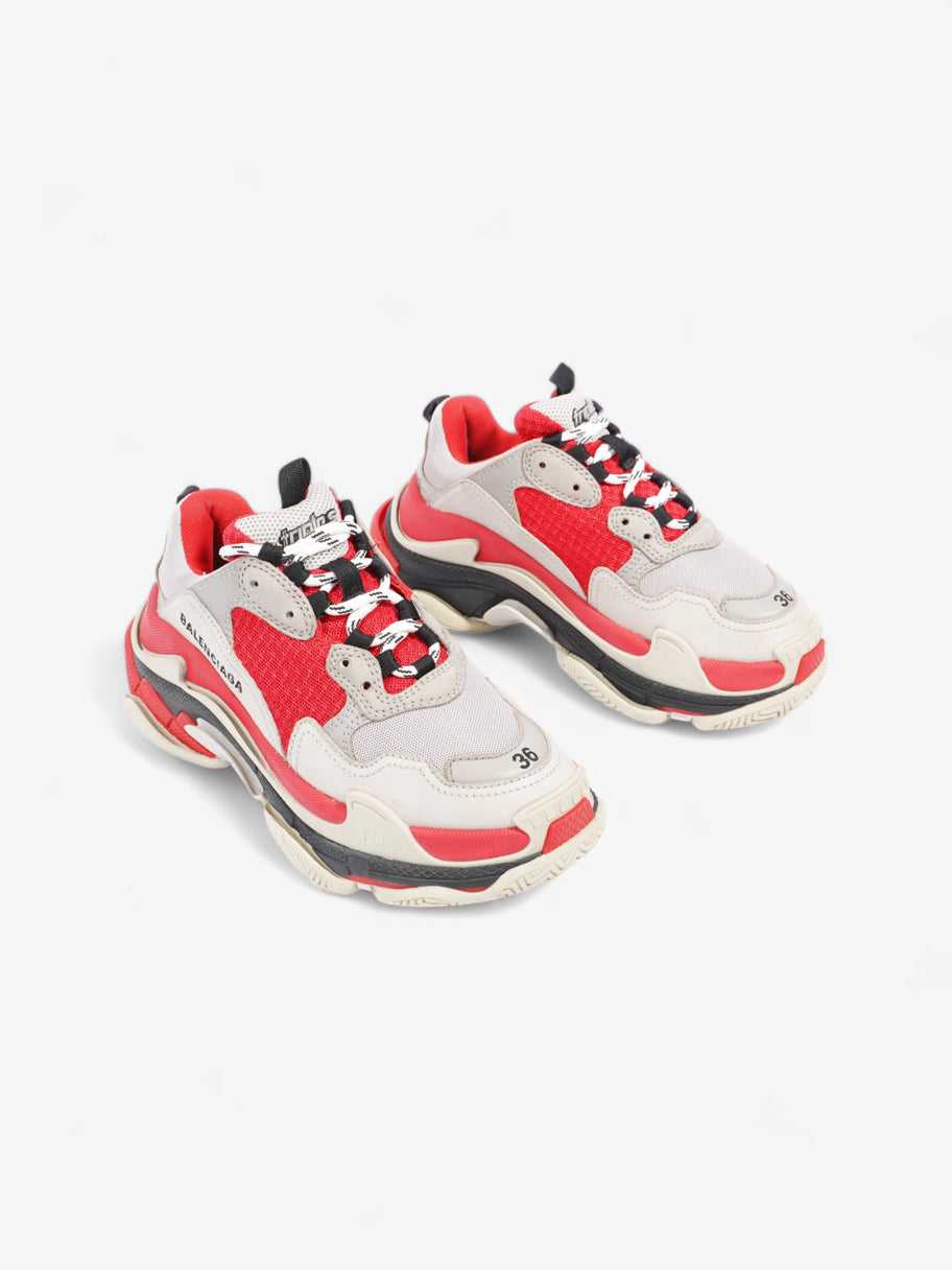 Balenciaga Triple S Sneaker Red / Grey Mesh EU 36 UK 3 Image 2