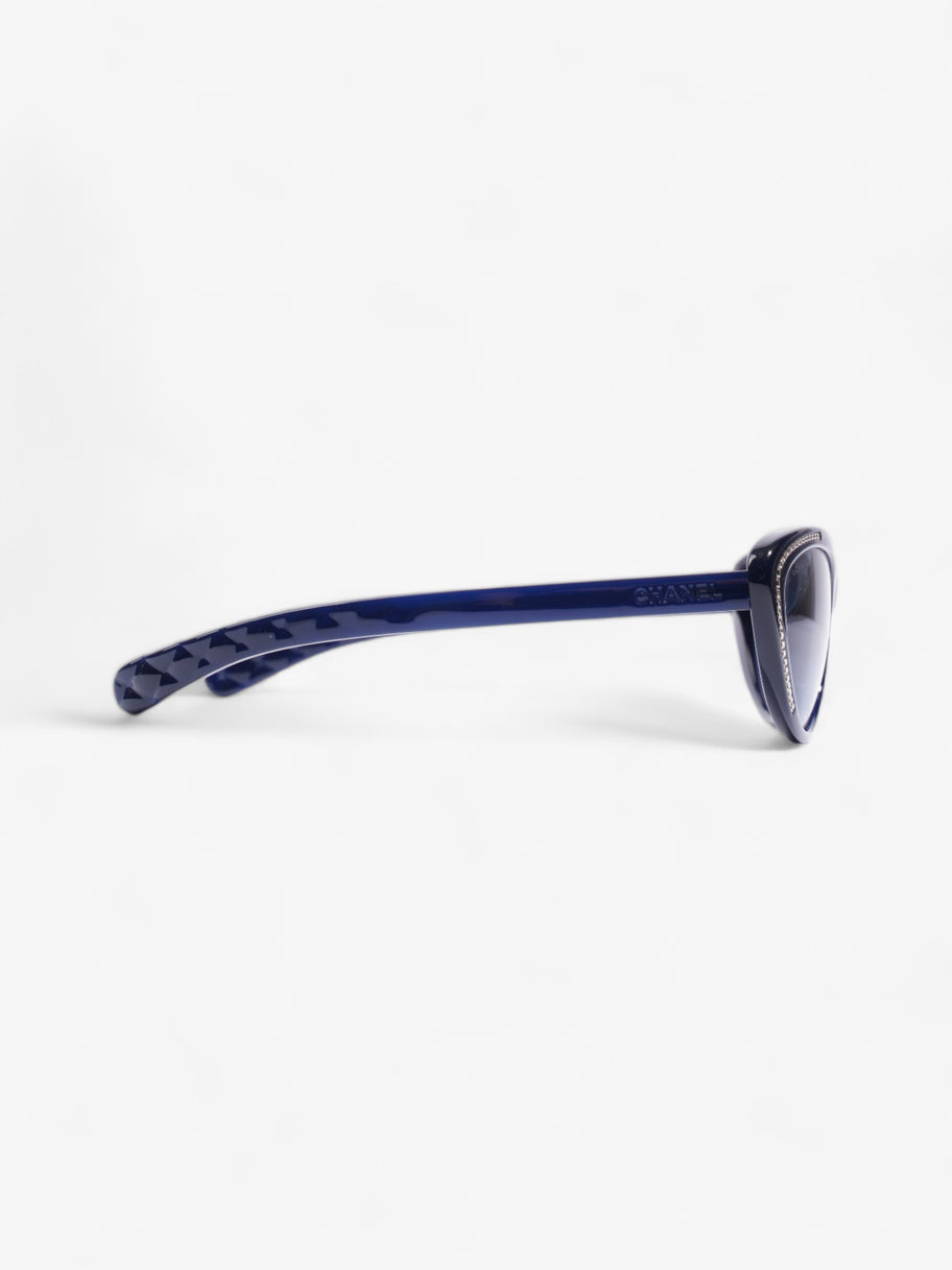 Chain Detail Cat Eye Sunglasses Navy Acetate 140mm Image 4