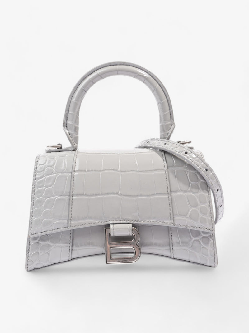  Balenciaga Hourglass Grey Embossed Leather Small