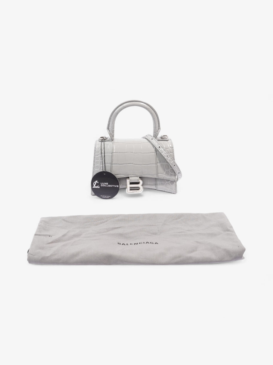 Balenciaga Hourglass Grey Embossed Leather Small Image 8