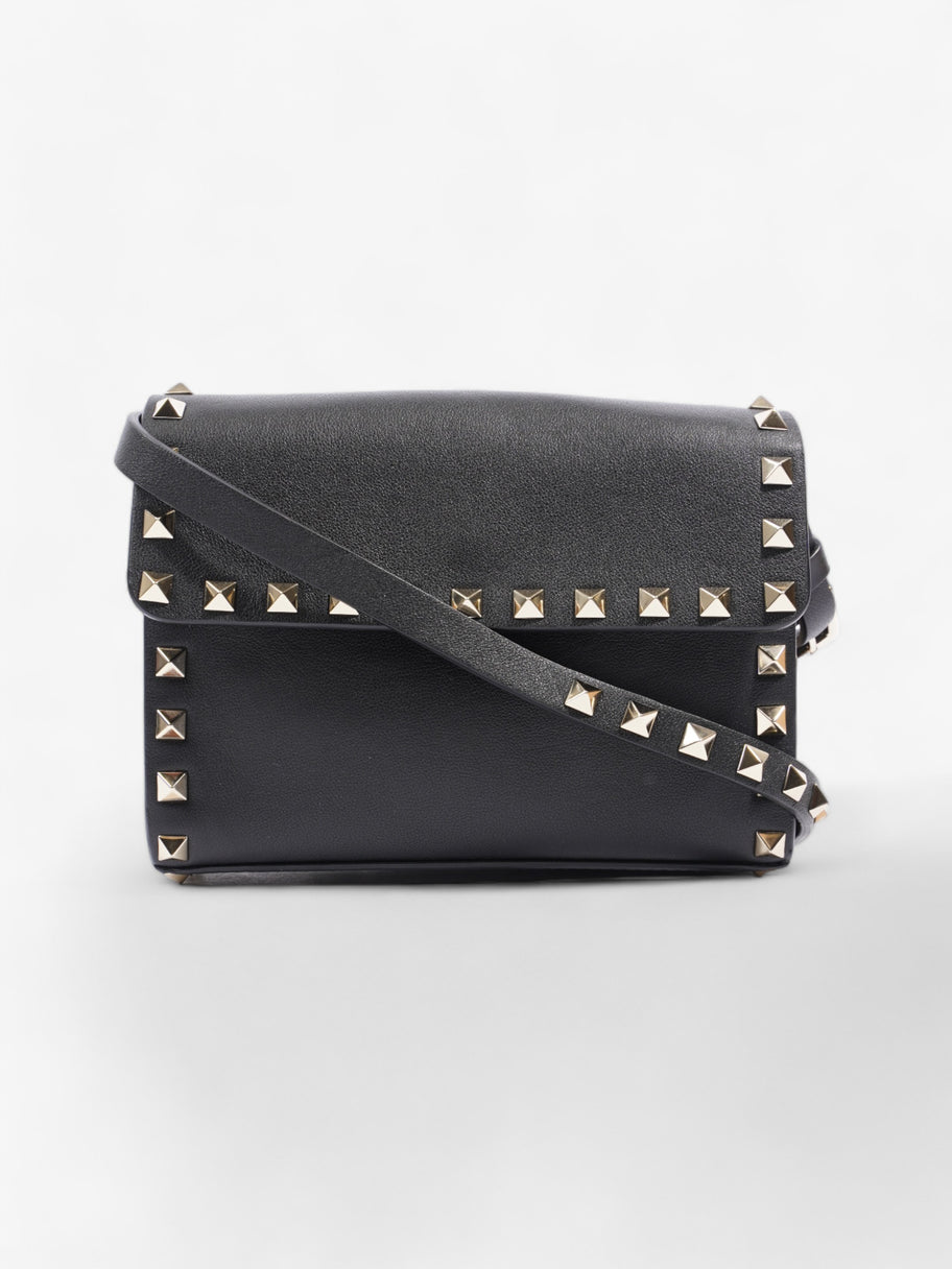 Valentino Rockstud Flap Black Leather Small Image 1