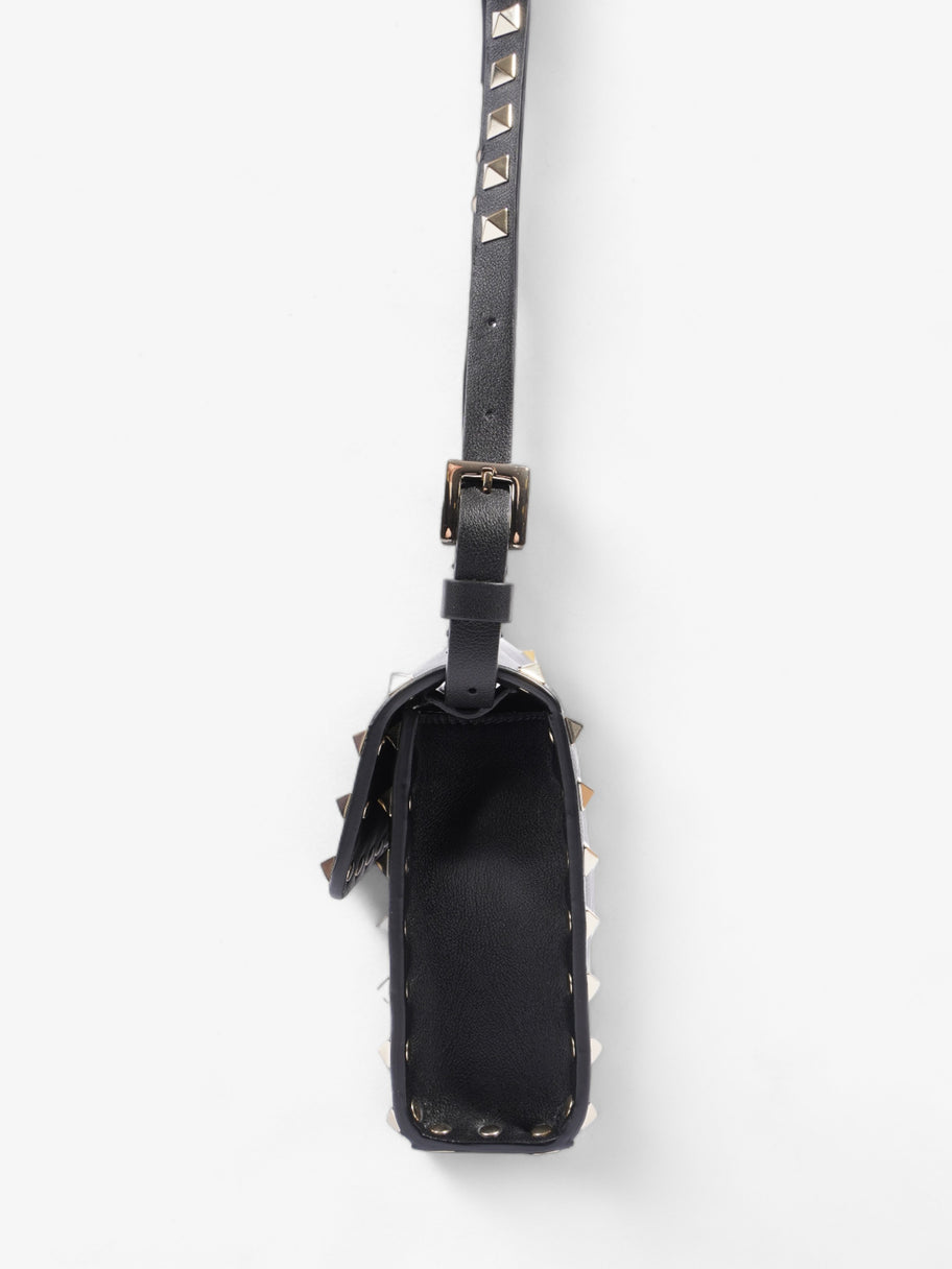 Valentino Rockstud Flap Black Leather Small Image 3