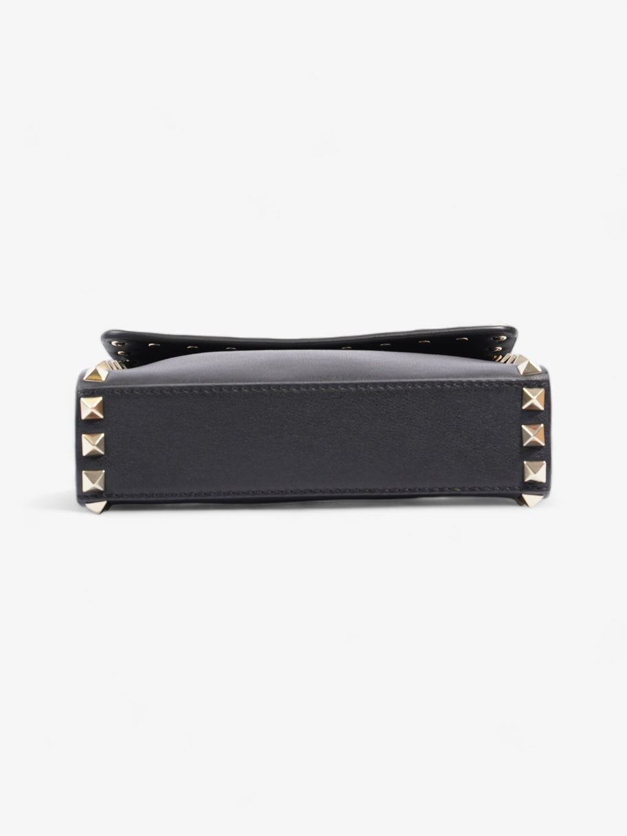 Valentino Rockstud Flap Black Leather Small Image 6