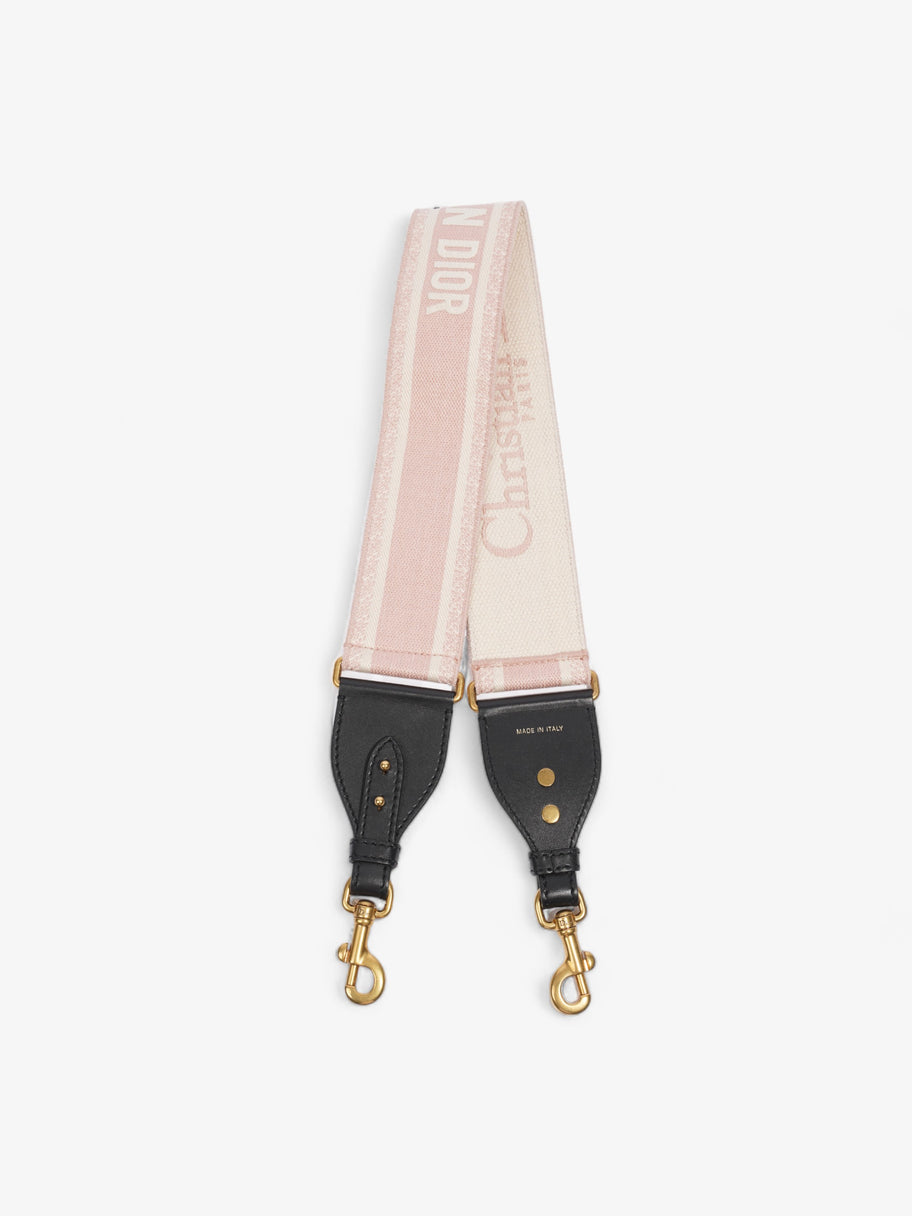 Christian Dior Embroidered Strap Beige / Rose Canvas Image 1