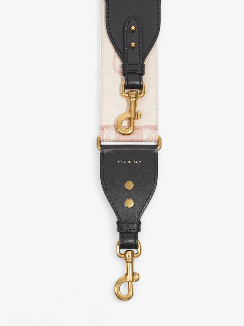  Christian Dior Embroidered Strap Beige / Rose Canvas