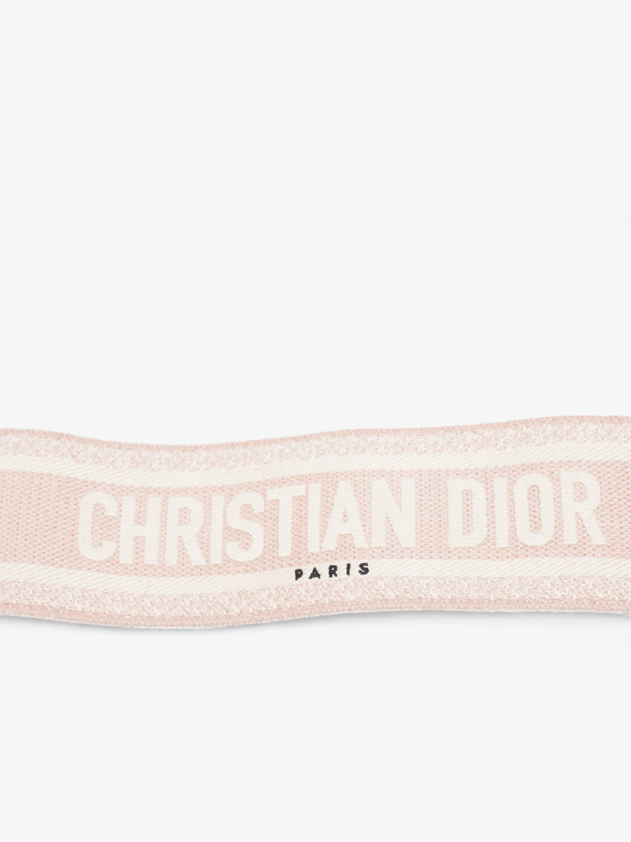 Christian Dior Embroidered Strap Beige / Rose Canvas Image 5