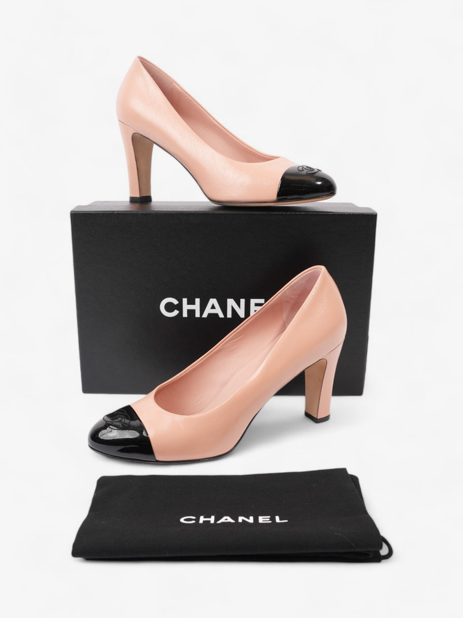 Chanel CC Two Tone Pumps 85mm Pink / Black Calfskin Leather EU 39 UK 6 Image 10