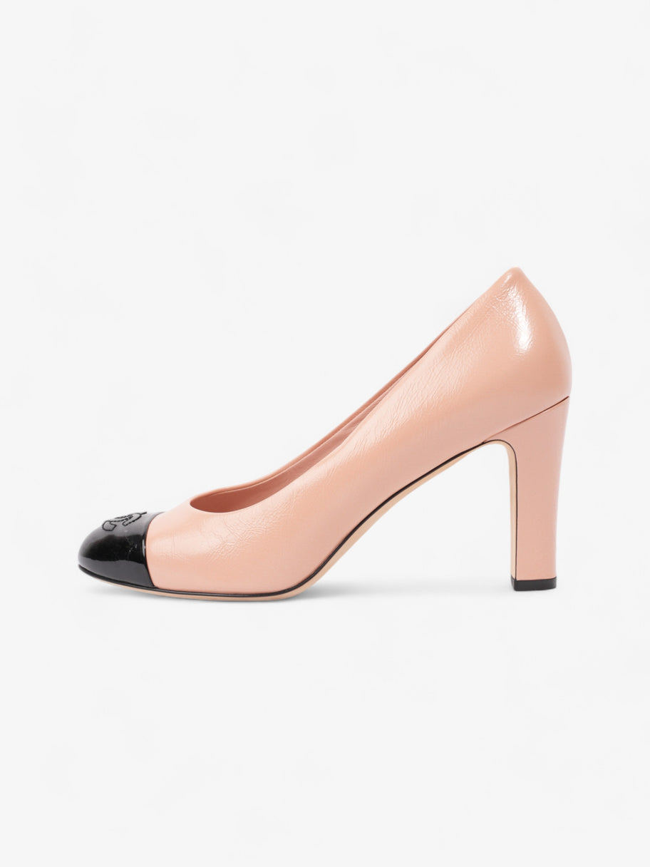 Chanel CC Two Tone Pumps 85mm Pink / Black Calfskin Leather EU 39 UK 6 Image 5