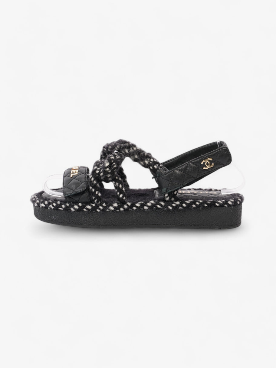 Chanel CC Sandals Black / White Leather EU 37 UK 4 Image 5