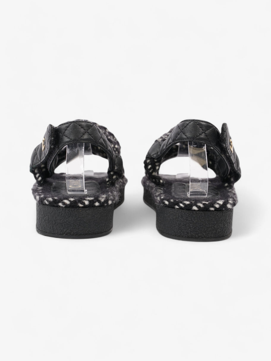 Chanel CC Sandals Black / White Leather EU 37 UK 4 Image 6