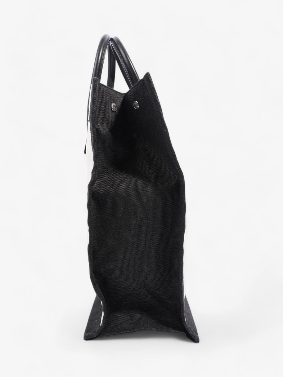 Saint Laurent Rive Gauche Tote Black / White Canvas Image 5